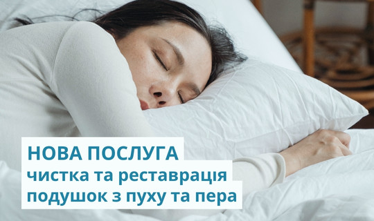 Професійна чистка та реставрація подушок з пуху та пера